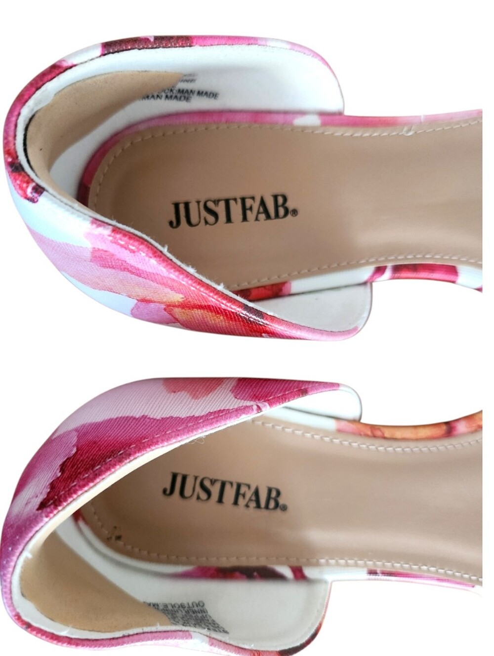 JustFab Steal The Show Pink Floral D'Orsay Flats Slip-Ons w/Box Women's Size 8.5 - Picture 9 of 15